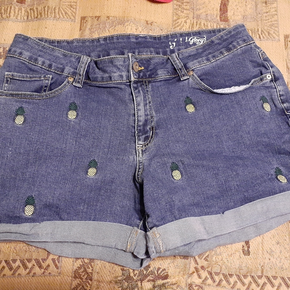 Denim Pineapple Shorts